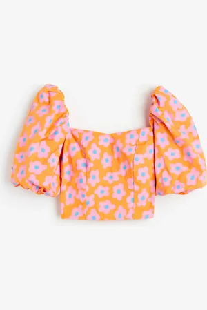 H&M Puff-sleeved poplin blouse