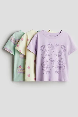 H&M 3-pack printed jersey tops