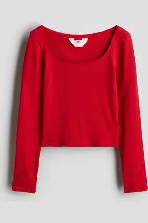 H&M Picot-trimmed ribbed top