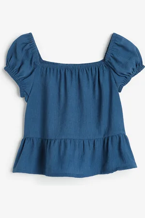 H&M Puff-sleeved peplum blouse