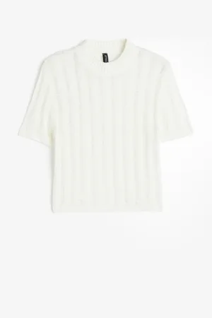 H&M Ladder-stitch-look knitted top