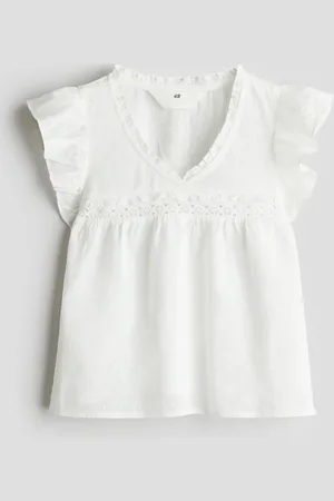 H&M Frill-trimmed cotton blouse