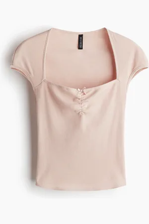 H&M Gathered cap-sleeved top