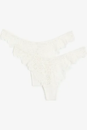 H&M 2-pack lace thong briefs