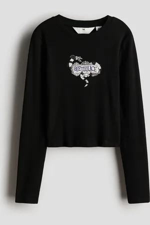H&M Print-detail jersey top