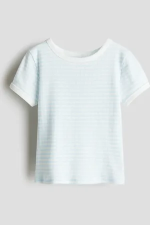 H&M Short-sleeved pointelle jersey top