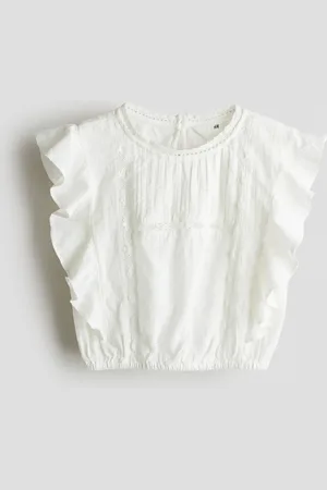 H&M Flounce-trimmed cotton blouse