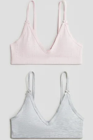 H&M 2-pack picot-trimmed crop tops