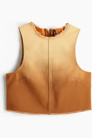 H&M Frayed-edge denim vest top