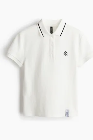 H&M Embroidered-motif piqué polo shirt