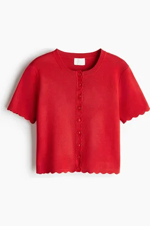 H&M Scalloped fine-knit cardigan