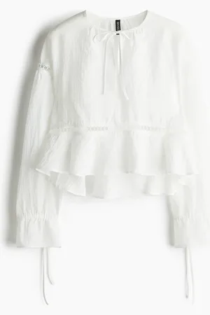 H&M Oversized lace-inset blouse