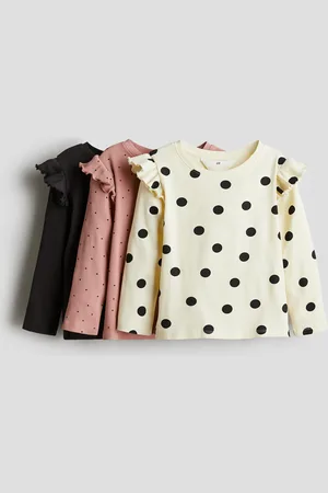 H&M 3-pack frill-trimmed jersey tops