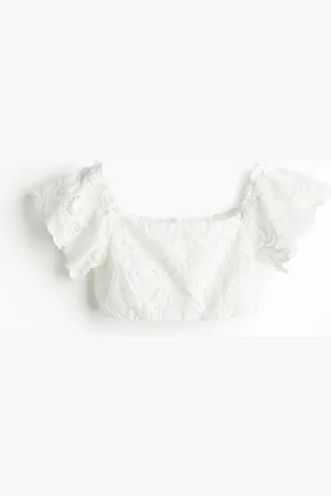 H&M Embroidered cropped top