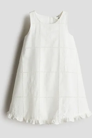 H&M Embroidered cotton poplin dress