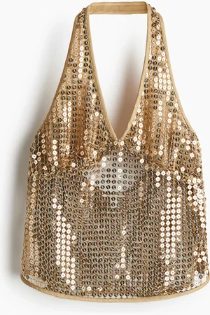 H&M Sequined halterneck top