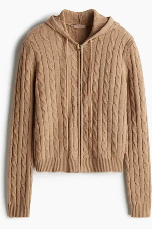 H&M Cable-knit zip-through hoodie