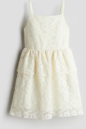 H&M Flounce-trimmed lace dress