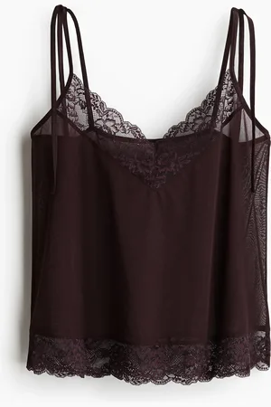 H&M Lace-trimmed tie-strap top