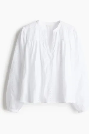 H&M Embroidered cotton blouse