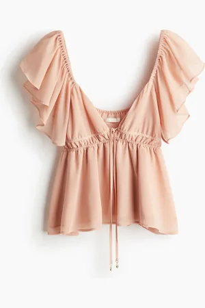 H&M Flutter-sleeved chiffon blouse