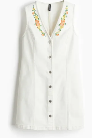 H&M Embroidery-detail denim dress