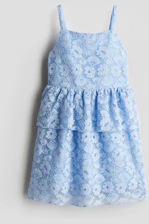 H&M Flounce-trimmed lace dress