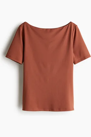 H&M Boat-neck microfibre top