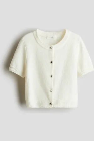 H&M Short-sleeved fine-knit cardigan
