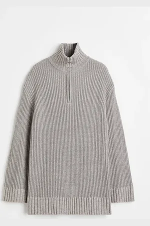 H&M Zip-top rib-knit jumper