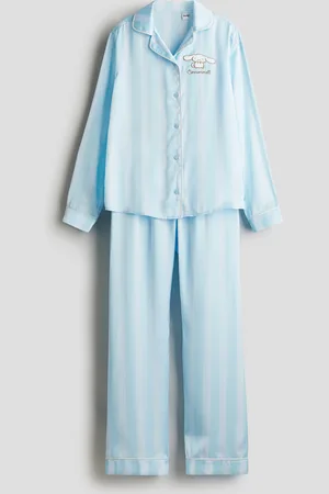H&M Embroidery-detail satin pyjamas