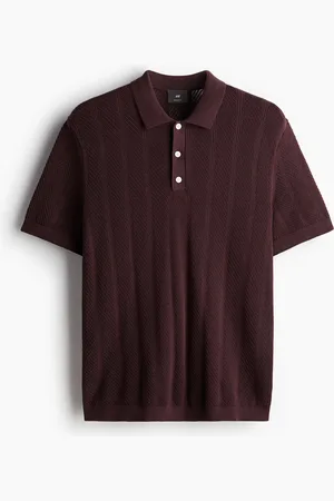 H&M Regular Fit Textured-knit polo shirt