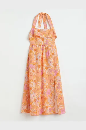 H&M Linen-blend halterneck dress