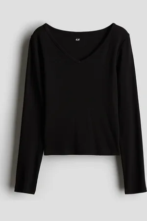 H&M Ribbed cotton jersey top