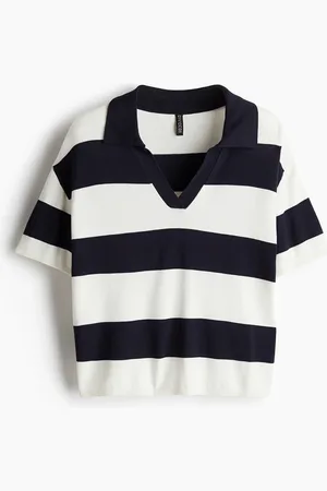 H&M Oversized fine-knit polo shirt