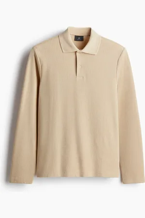H&M Regular Fit Ribbed polo shirt