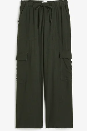 H&M Linen-blend cargo trousers