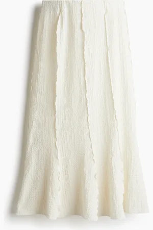 H&M Overlock-detail textured skirt