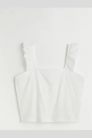H&M + Flounce-trimmed cotton top