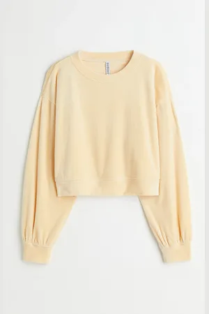 H&M Cropped ribbed velour top