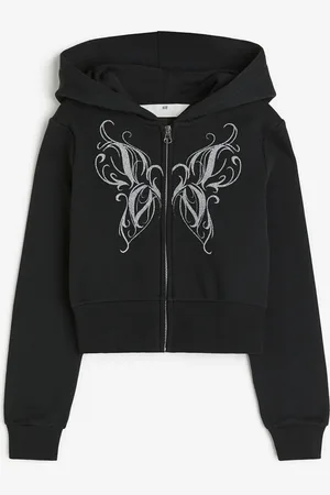 H&M Print-motif zip-through hoodie
