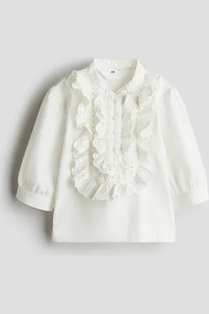 H&M Frilled cotton poplin blouse