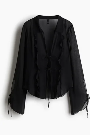 H&M Tie-detail chiffon blouse