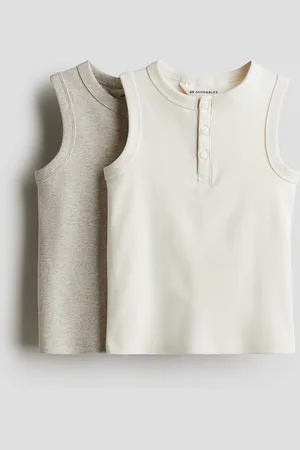 H&M 2-pack ribbed cotton vest tops