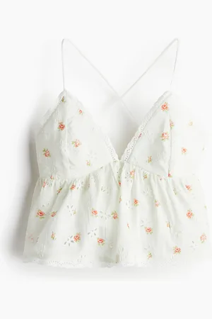 H&M Broderie anglaise strappy top