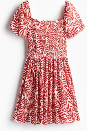 H&M Smocked-bodice crinkled dress