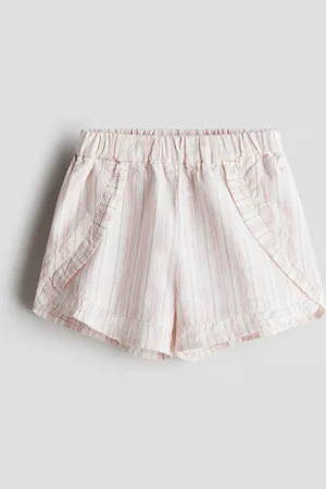 H&M Frilled linen-blend shorts