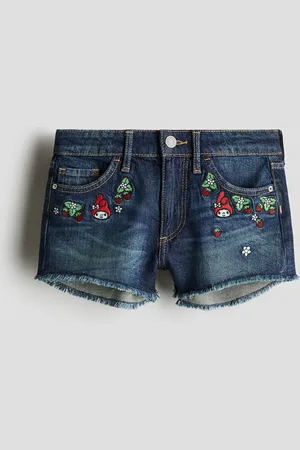 H&M Embroidery-detail denim shorts