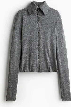 H&M Wool-blend button-front knitted top