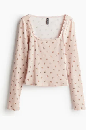 H&M Picot-trimmed cotton top